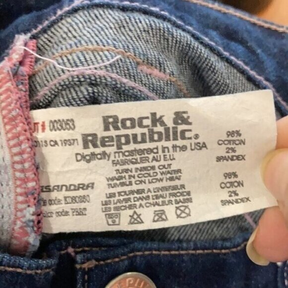 Rock and Republic Kasandra Dark Blue Flare Jeans 27/31 - Picture 12 of 13